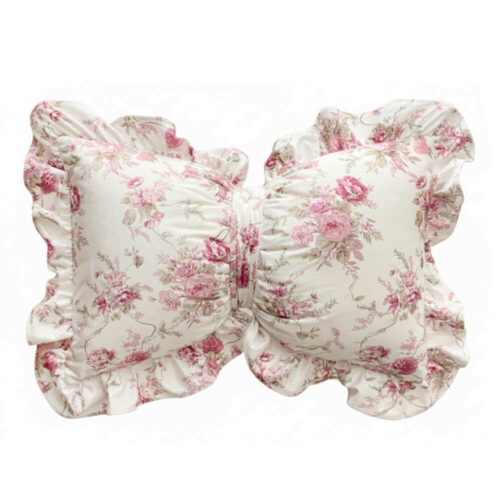 Blanc Mariclo Cuscino Romantico a Fiocco Rosa 35x50