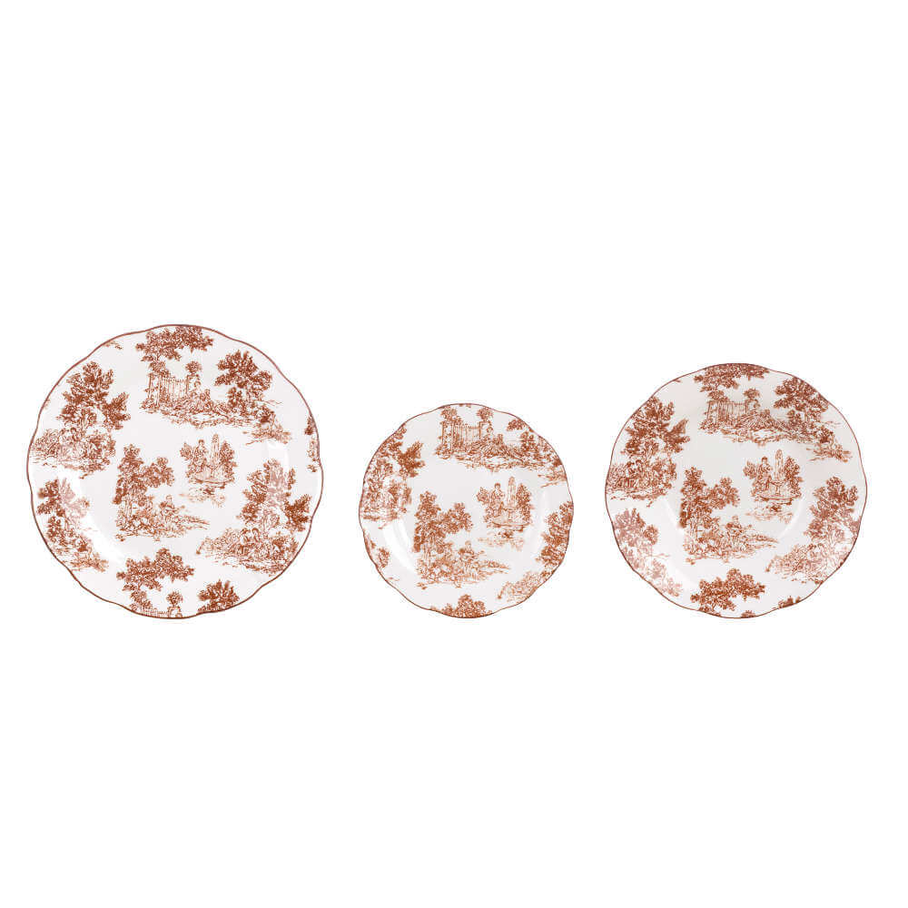 Blanc Mariclo Servizio Piatti Country 3 Pezzi Marrone - immagine 2