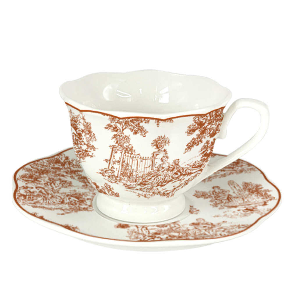 Blanc Mariclo Set 6 Tazze Caffè Boudoir con Piattino Marrone - immagine 2