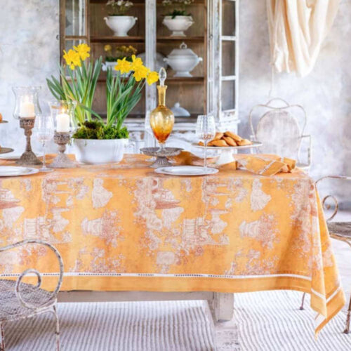 Blanc Mariclo Tovaglia Romantica Stampa Antica 176x256