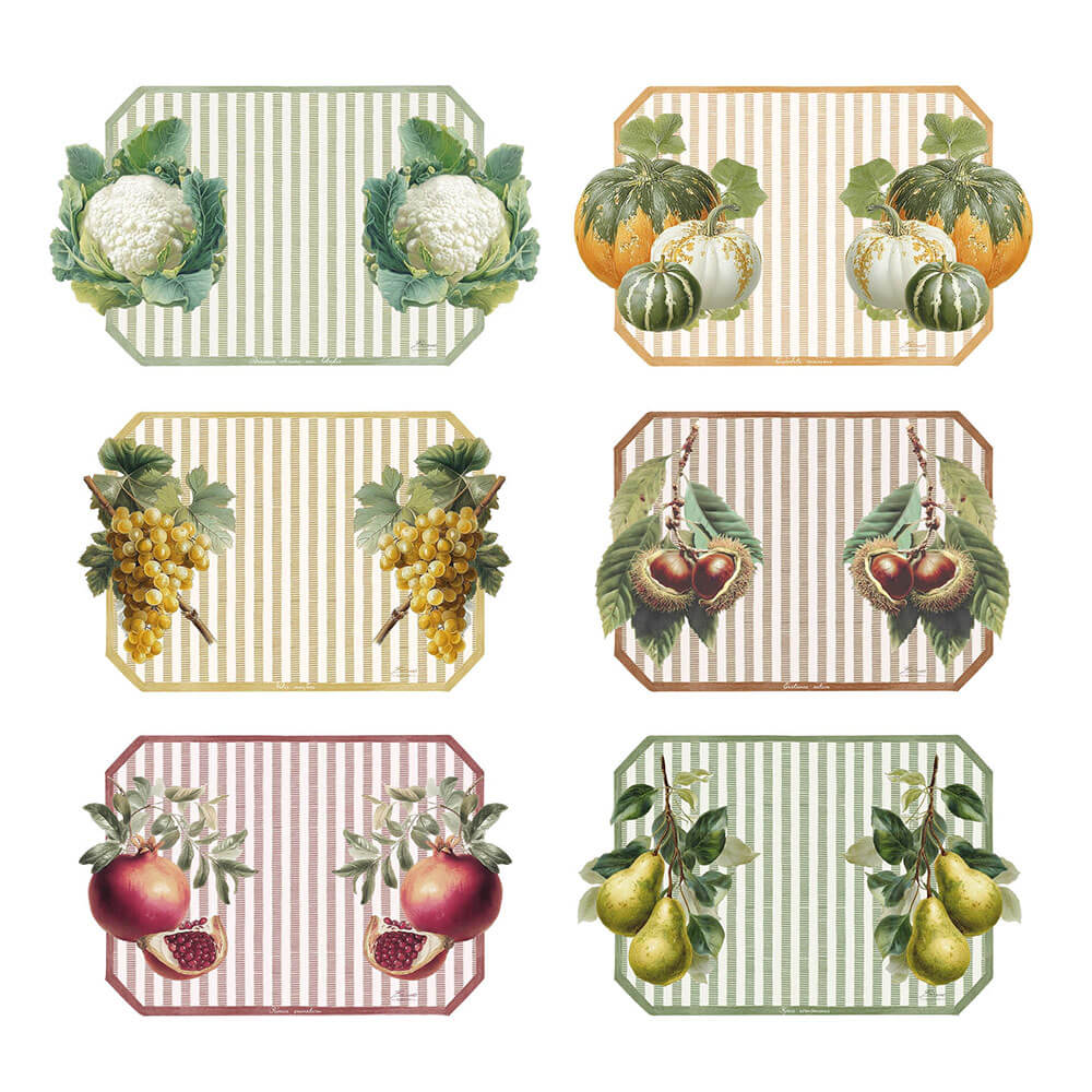 Blanc Mariclo Tovaglietta Vinile Frutta e Verdura 54x32