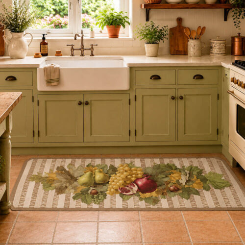 Blanc Mariclo Tappeto Vinile Frutta e Verdura 50x180