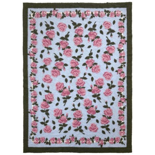 Alternative view of Blanc Mariclo Plaid in Lana Cotta Rose Rosa Azzurro 160x200