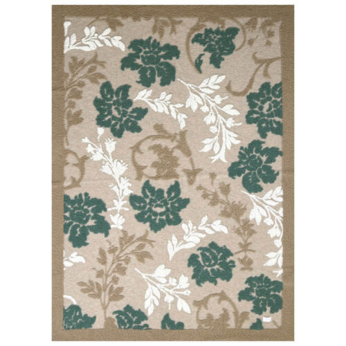 Blanc Mariclo Plaid Lana Cotta Fiori Verde Salvia Beige 160x200