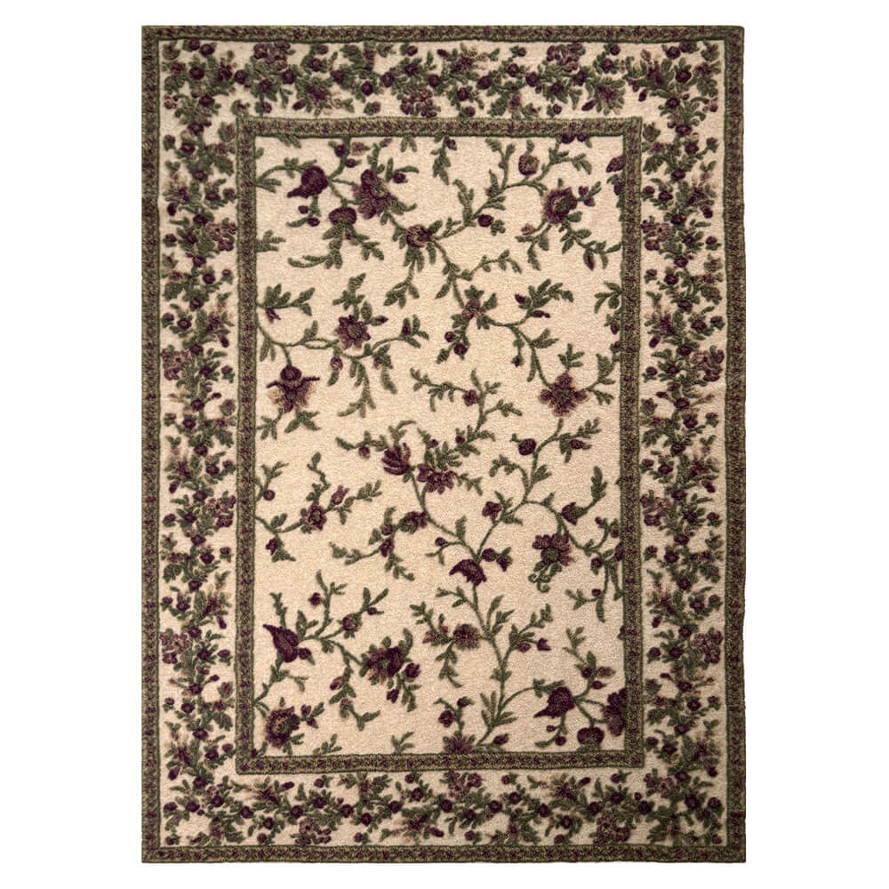 Blanc Mariclo Plaid in Lana Cotta Ramage Prugna Panna 160x200 - immagine 2