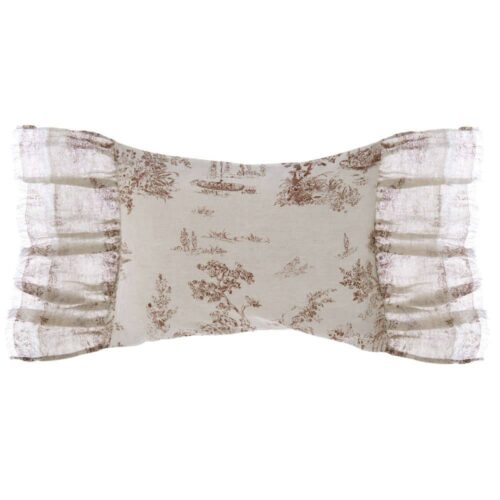Blanc Mariclo Cuscino Romantico Balza Toile de Jouy 35x50