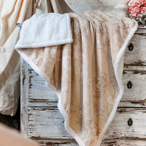 Alternative view of Blanc Mariclo Plaid Sherpa Stampato Beige 170x140