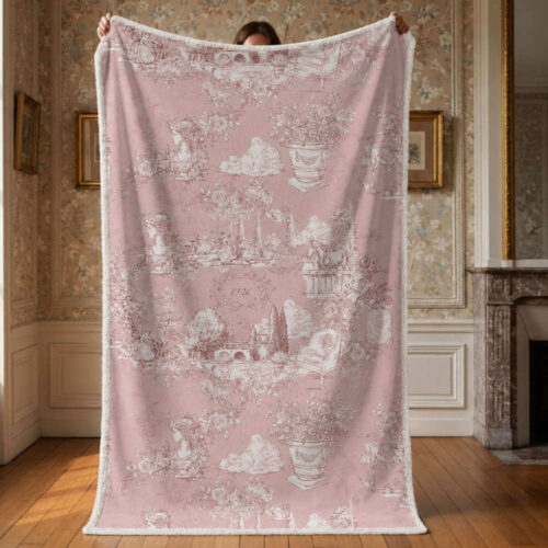 Blanc Mariclo Plaid Sherpa Stampato Rosa 170x140