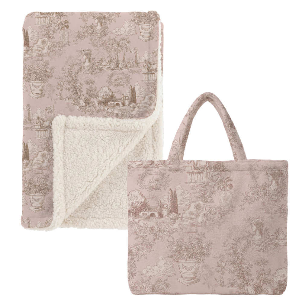 Blanc Mariclo - Plaid Sherpa imprimé rose 170 x 140 – Image 5