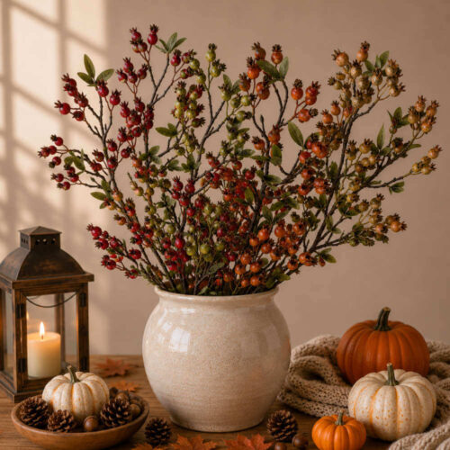 Blanc Mariclo: tallo floral provenzal decorativo de 81 cm