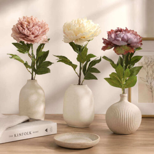 Blanc Mariclo: ramita decorativa de boudoir con flores, 72 cm