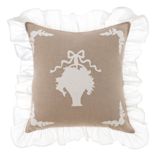 Blanc Mariclo Cuscino Atelier Beige Cesto Fiorito Fiocco 45x45