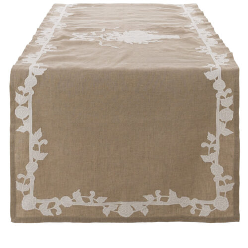 Blanc Mariclo Runner Provenzale Beige con Gala Bianca 50x150