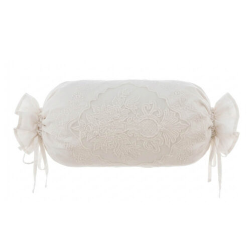 Blanc Mariclo Cuscino Caramella Bianco Rose Ricamate 30x50
