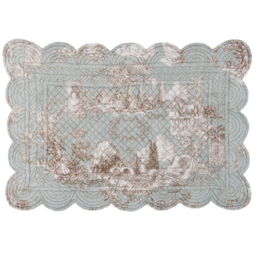 Blanc Mariclo Tovaglietta Provenzale Verde Bordo Smerlato 35x50