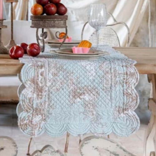 Blanc Mariclo Runner Provenzale Verde Bordo Smerlato 45x140