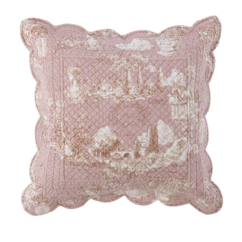 Blanc Mariclo Cuscino Provenzale Rosa Bordo Smerlato 45x45