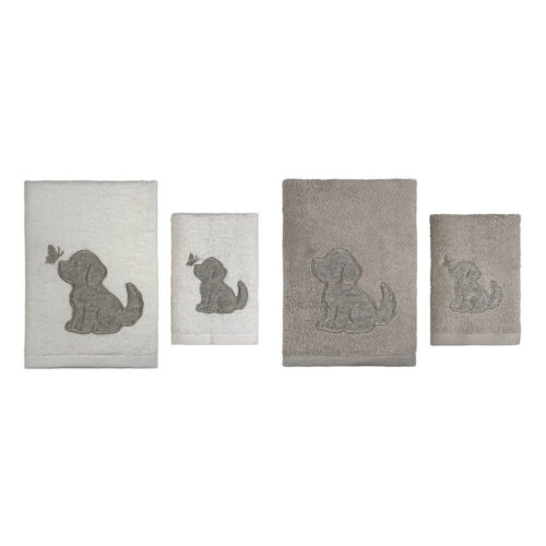 Blanc Mariclo Coppia Asciugamani Cagnolino 40x60 60x110