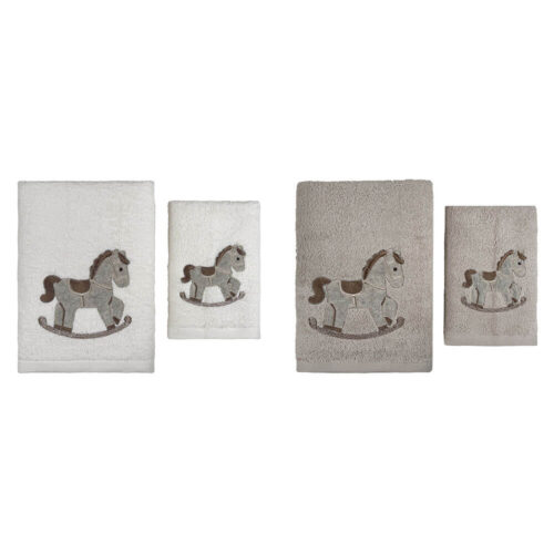 Blanc Mariclo Coppia Asciugamani Cavallino 40x60 60x110