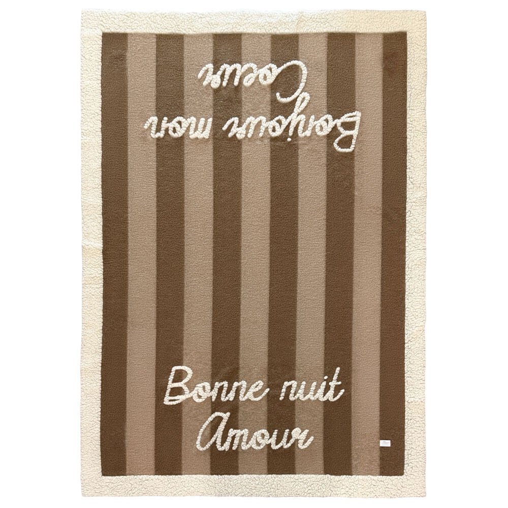 Blanc Mariclo Plaid in Lana Cotta Bonne Nuit Amour 160x200 - immagine 2