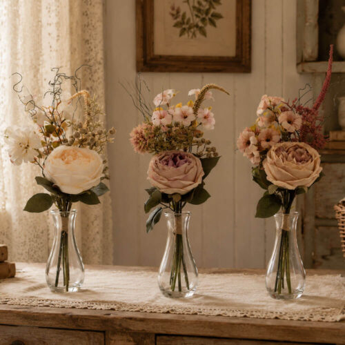 Blanc Mariclo Bouquet Floreale Romantico H 40 cm - 3 colori