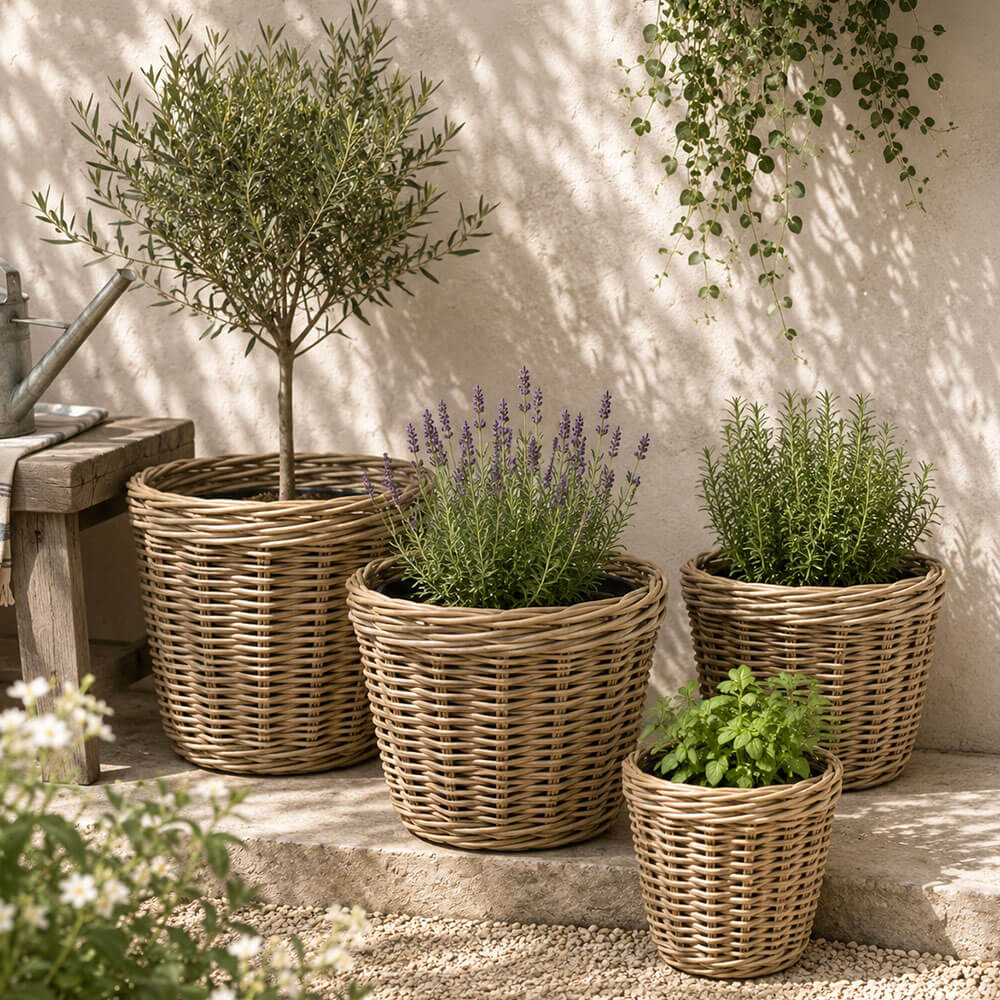 Blanc Mariclo Cesto Portavaso in Rattan - 4 modelli