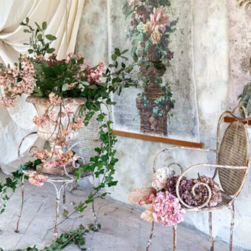 Alternative view of Blanc Mariclo: tallo con flores, romántico y decorativo, 120 cm