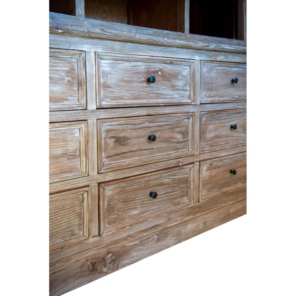 Blanc Mariclo Mobile Vetrina Naturale a 12 Cassetti 200x220 - immagine 2