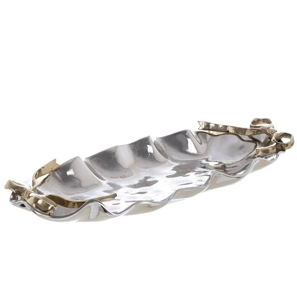 Blanc Mariclo Vassoio Ovale Clementina Argentato 46x19 - immagine 4