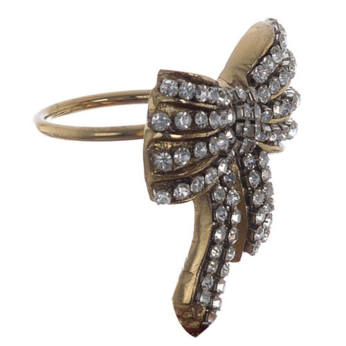Alternative view of Blanc Mariclo Box 4 Portatovagliolo Fiocco Strass Dorato