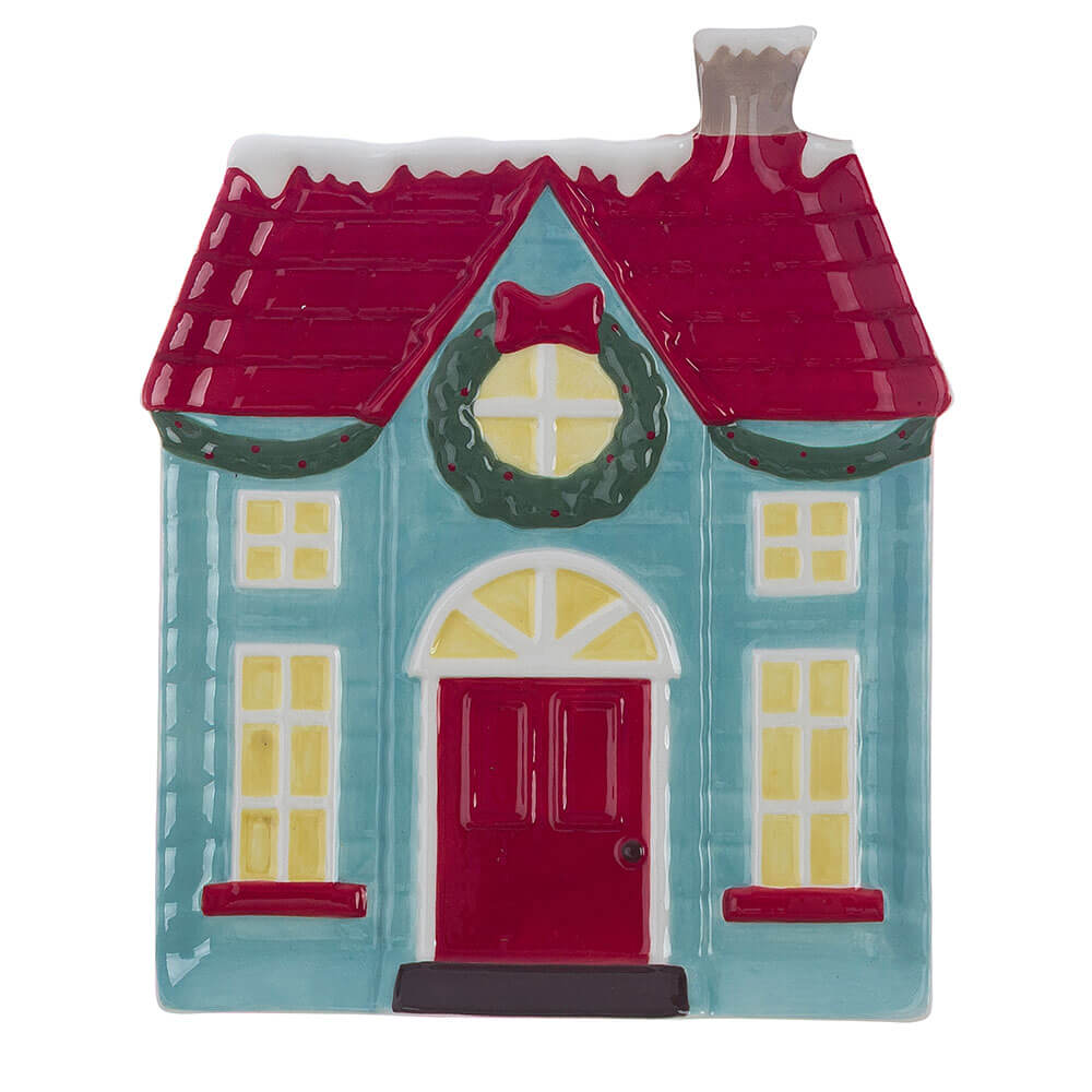 Blanc Mariclo Vassoio Ceramica Casetta Natalizia 21x17 - immagine 3