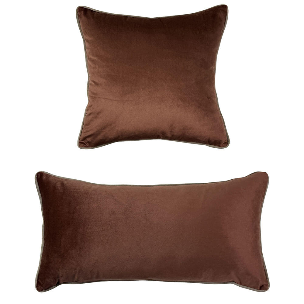 Blanc Mariclò Coppia Cuscini Velluto Ruggine 45x45 cm - immagine 2