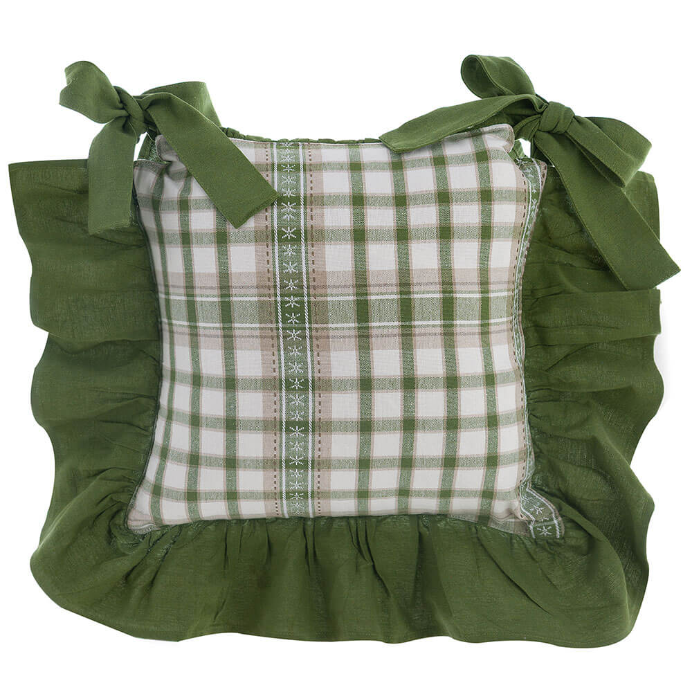 Blanc Mariclo Copricuscino Sedia Foresta Nobile Volant 40x40 - immagine 2