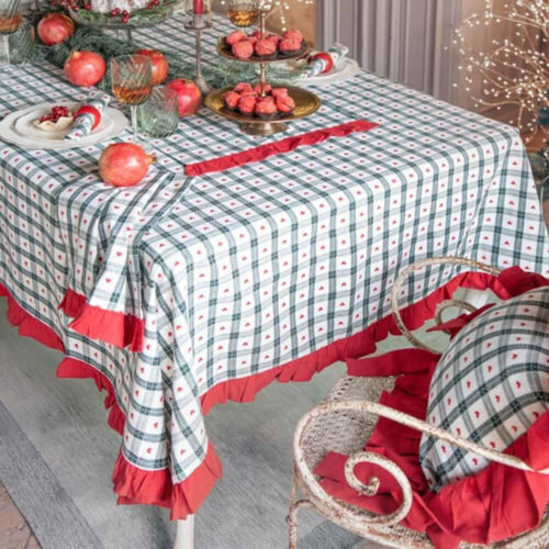 Blanc Mariclo Tovaglia Cuori Incantati Tartan Gala 150x280