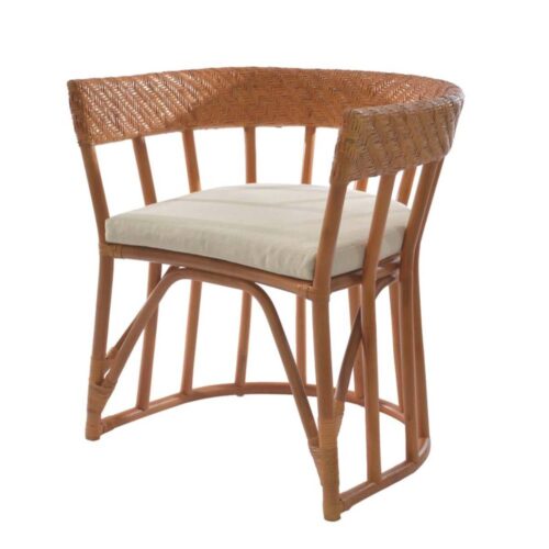 Alternative view of Blanc Mariclo Poltroncina in Rattan Naturale con Cuscino 66x73