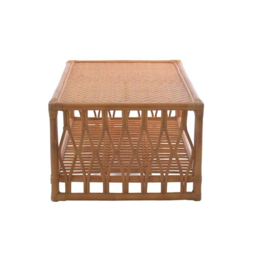 Alternative view of Blanc Mariclo Tavolino da Salotto in Rattan 2 Ripiani 100x41