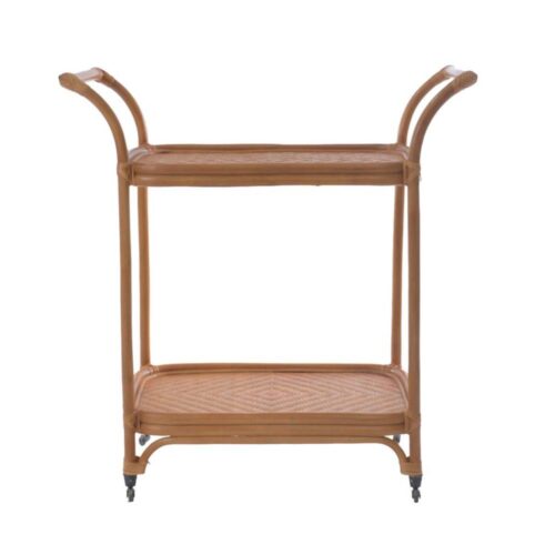 Blanc Mariclo Carrello Cucina in Rattan con Ruote 86x91