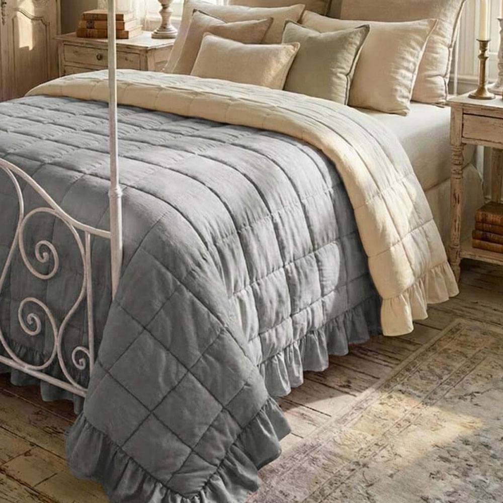 Blanc Mariclo Trapunta Matrimoniale Bicolore con Gala Azzurra 260x260