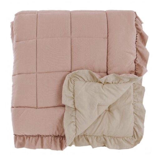 Blanc Mariclo : couette « Sognante » bicolore avec bordure rose, 180 x 260