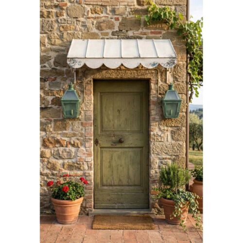 Blanc Mariclo Pensilina in Ferro Bianco Shabby da Parete 100x46