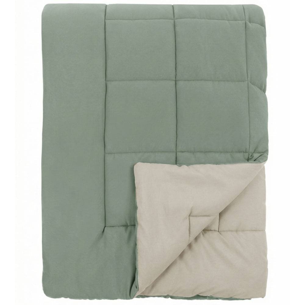 Blanc Mariclo Trapunta una piazza e mezza Country Bicolore Verde Salvia 220x260 - immagine 2