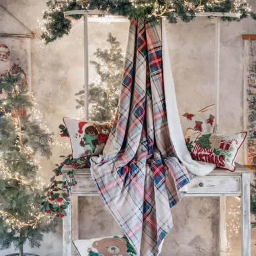 Blanc Mariclo Plaid Tartan Sherpa Autunnale 140x170