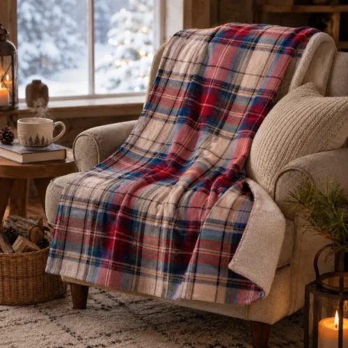 Blanc Mariclo Plaid Tartan Sherpa Autunnale 160x200