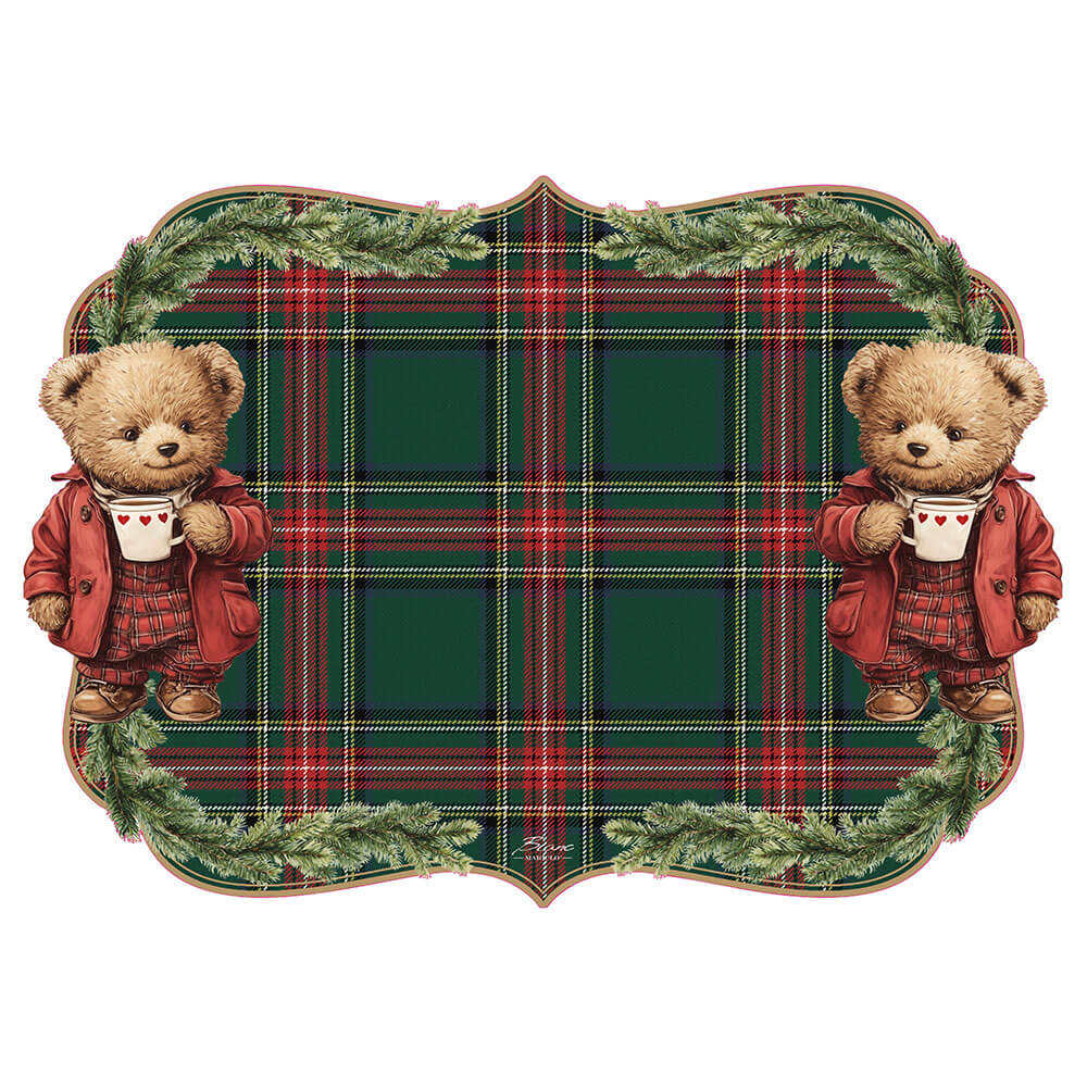 Blanc Mariclo Tovaglietta Vinile Teddy Bear Natale 45x32 - immagine 2