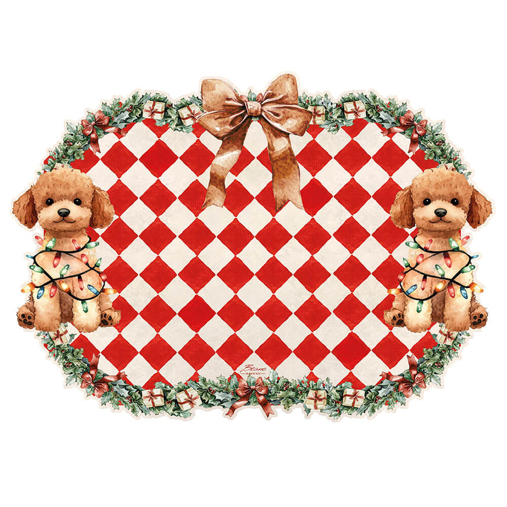 Blanc Mariclo Tovaglietta Vinile Barboncino Natale 47x34 - immagine 2