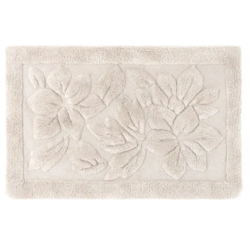 Blanc Mariclo Tappeto Bagno con Fiori in Rilievo Panna 50x80