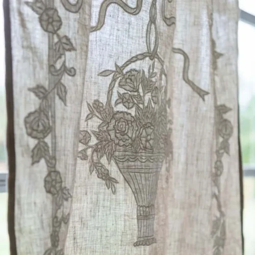 Blanc Mariclo Tenda Provenzale Ricamata Lino e Cotone 45x70 - immagine 3