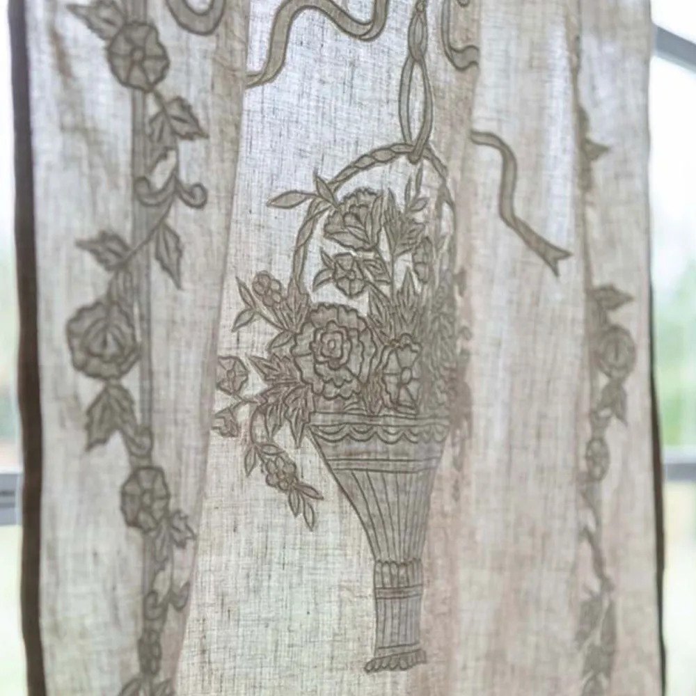 Blanc Mariclo Tenda Provenzale Ricamata Lino e Cotone 45x70 - immagine 3