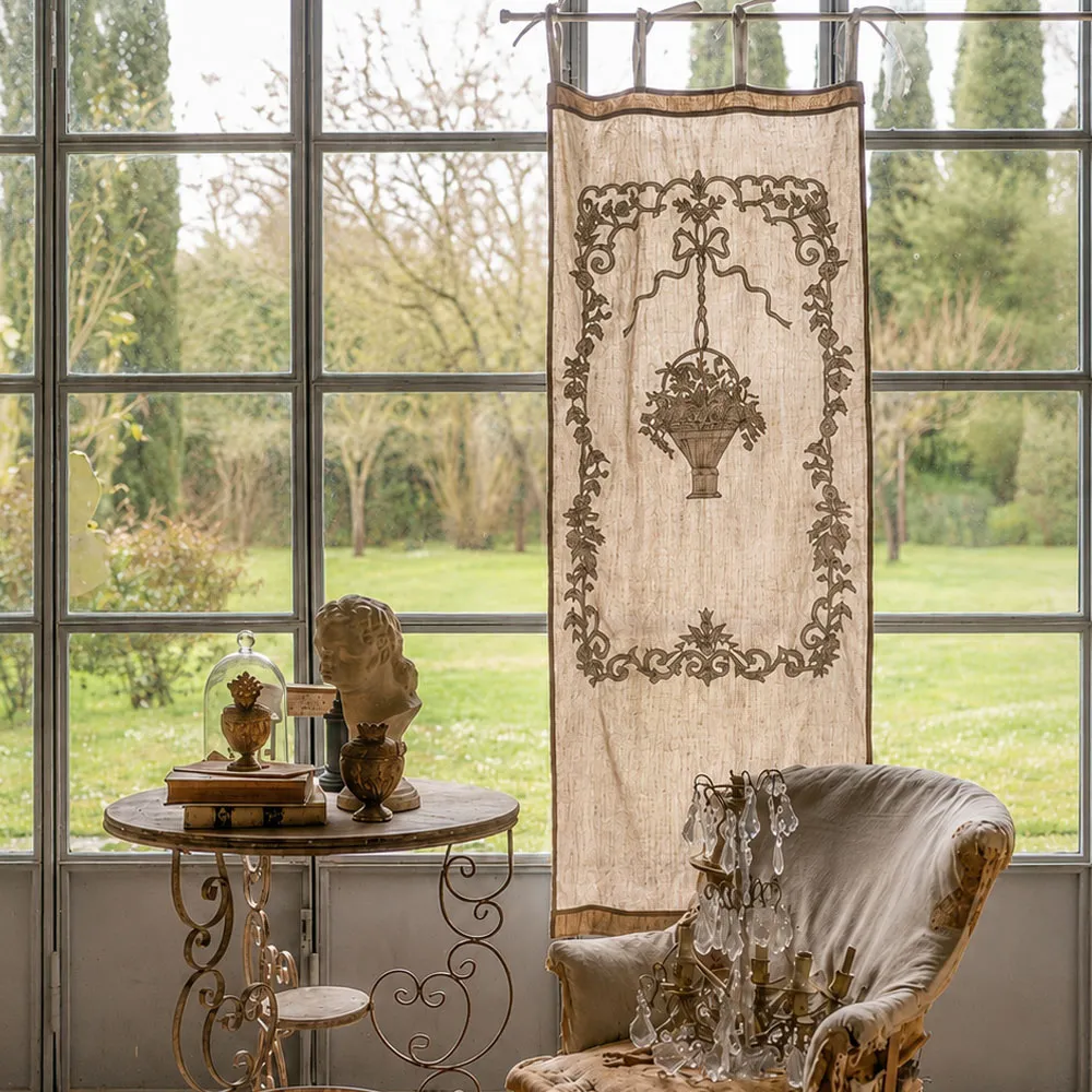 Blanc Mariclo Tenda Provenzale Ricamata Lino e Cotone 60x120