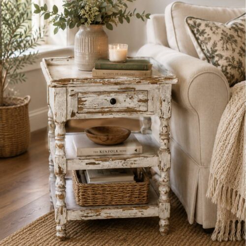 Blanc Mariclo Comodino Romantico Bianco Shabby 50x70